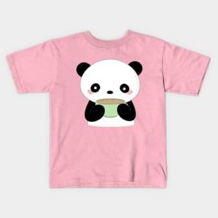 Kawaii Coffee Panda T-Shirt Kids T-Shirt